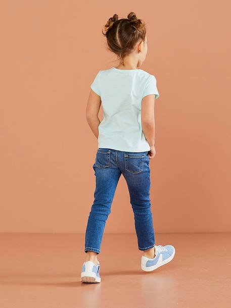 Mädchen Slim-Fit-Jeans WATERLESS, Hüftweite REGULAR - blue stone+dark blue+schwarz - 12