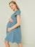 Musselin-Kleid, Schwangerschaft & Stillzeit Oeko-Tex - aquamarin+blau+karamell+weiß - 6