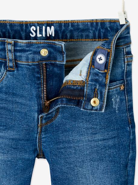 Mädchen Slim-Fit-Jeans WATERLESS, Hüftweite REGULAR - blue stone+dark blue+schwarz - 10