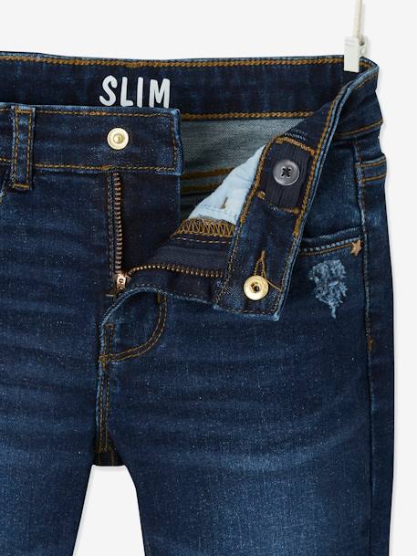 Mädchen Slim-Fit-Jeans WATERLESS, Hüftweite COMFORT - blue stone+dark blue+grau+schwarz - 9