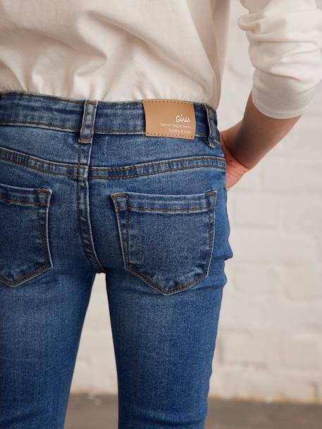 Mädchen Slim-Fit-Jeans WATERLESS, Hüftweite REGULAR - blue stone+dark blue+schwarz - 14
