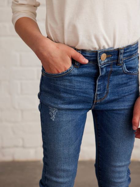 Mädchen Slim-Fit-Jeans WATERLESS, Hüftweite REGULAR - blue stone+dark blue+schwarz - 7