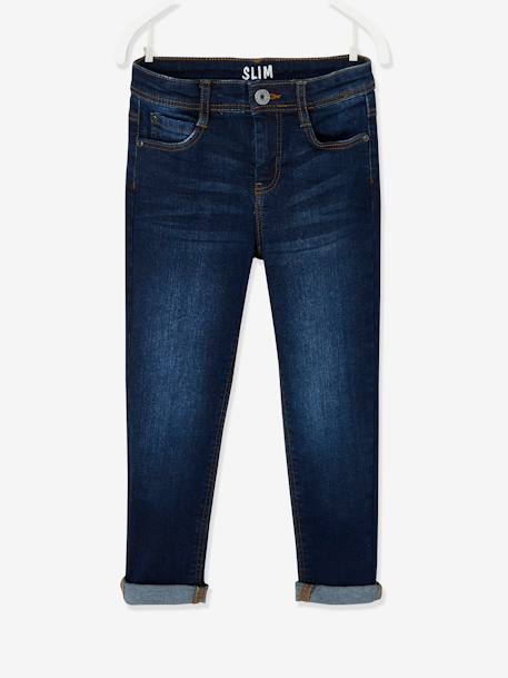 Jungen Slim-Fit-Jeans WATERLESS, Hüftweite COMFORT Oeko-Tex - blue stone+dark blue+double stone+dunkelgrau - 8