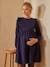 Kleid für Schwangerschaft & Stillzeit, Musselin - nachtblau - 1