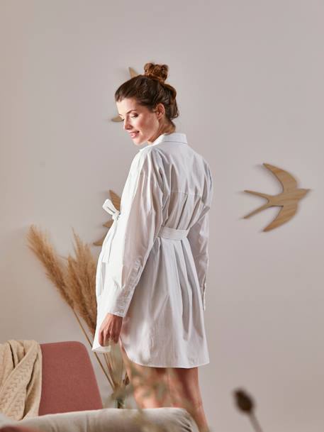 Popeline-Bluse für Schwangerschaft & Stillzeit - weiß - 3