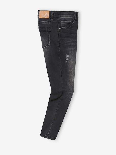 Mädchen Slim-Fit-Jeans WATERLESS, Hüftweite REGULAR - blue stone+dark blue+schwarz - 27