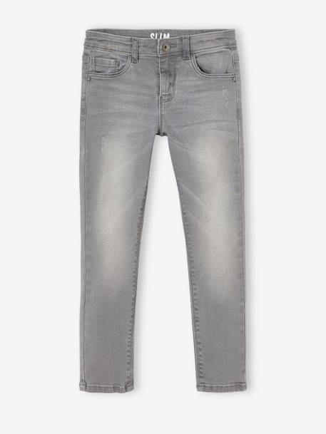 Mädchen Slim-Fit-Jeans WATERLESS, Hüftweite COMFORT - blue stone+dark blue+grau+schwarz - 12