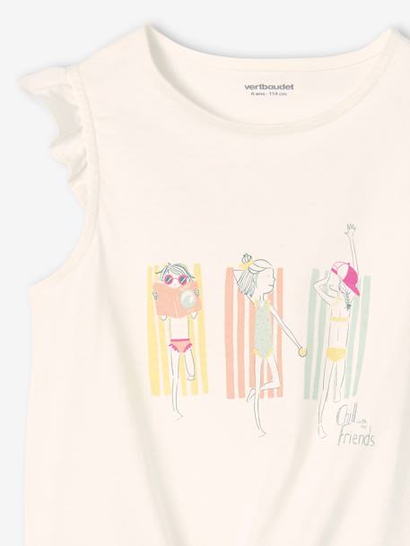 Mädchen-Set: T-Shirt & Shorts Oeko Tex - aqua+gelb/wollweiß geblümt sonnenbl+koralle - 21
