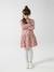 Mädchen Kleid BASIC - braun bedruckt+pudrig rosa+rosa bedruckt - 17