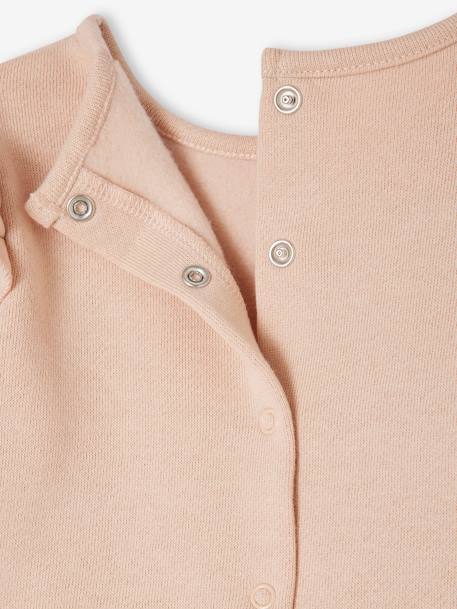 Baby-Set: Sweatshirt & Hose - grau meliert+rosa nude+tonfarben+wollweiß - 12