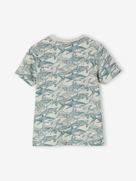 Jungen T-Shirt, Print und Brusttasche Oeko-Tex - anthrazit+braun+dunkelblau+moosgrün+pekannuss+weiß meliert+ziegel - 17