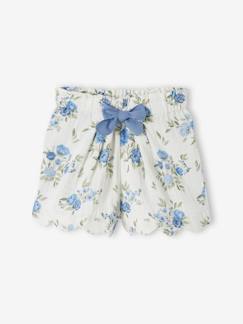 Maedchenkleidung-Mädchen Shorts mit Bogenkante, Musselin