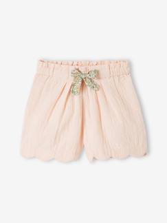 Maedchenkleidung-Mädchen Shorts mit Bogenkante, Musselin
