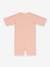 Kinder UV-Overall LÄSSIG mit kurzen Ärmeln - rosa nude+weiß gestreift - 2