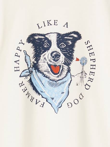 Jungen T-Shirt mit Hundeprint Oeko-Tex - wollweiß - 3