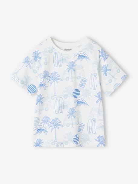 Jungen T-Shirt mit Recycling-Baumwolle - grün bedruckt+schieferblau+weiß bedruckt - 8