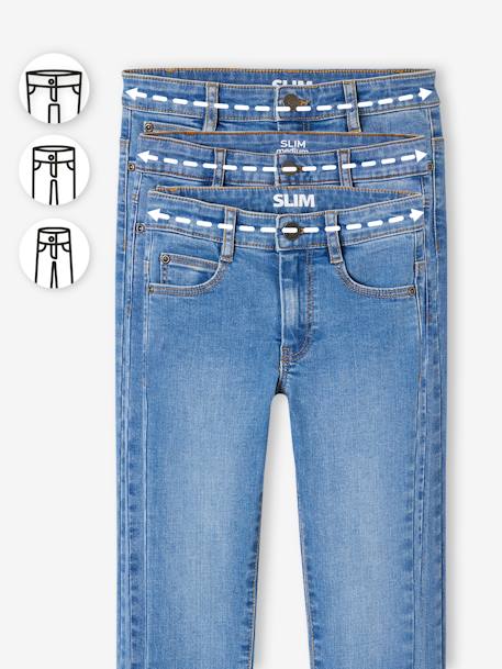 Jungen Slim-Fit-Jeans WATERLESS, Hüftweite COMFORT Oeko-Tex - blue stone+dark blue+double stone+dunkelgrau - 17