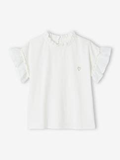 Maedchenkleidung-Mädchen Bluse mit Materialmix Oeko-Tex