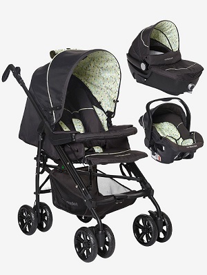 Foto Kinderwagen mit Babyschale und Babywanne Foto Kinderwagen mit Babyschale und Babywanne