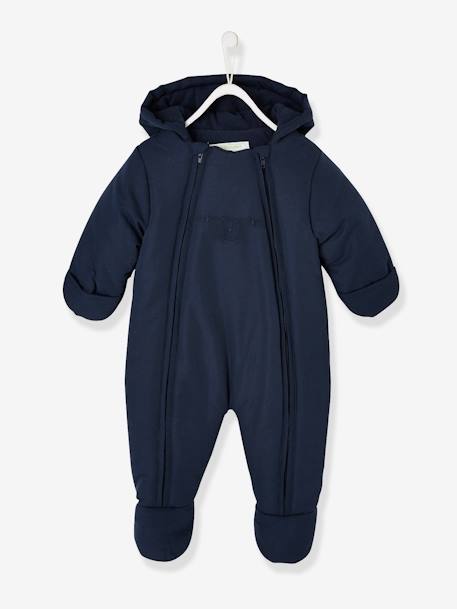 Baby Overall mit Recycling-Polyester, 2 Reißverschlüsse - nachtblau - 1