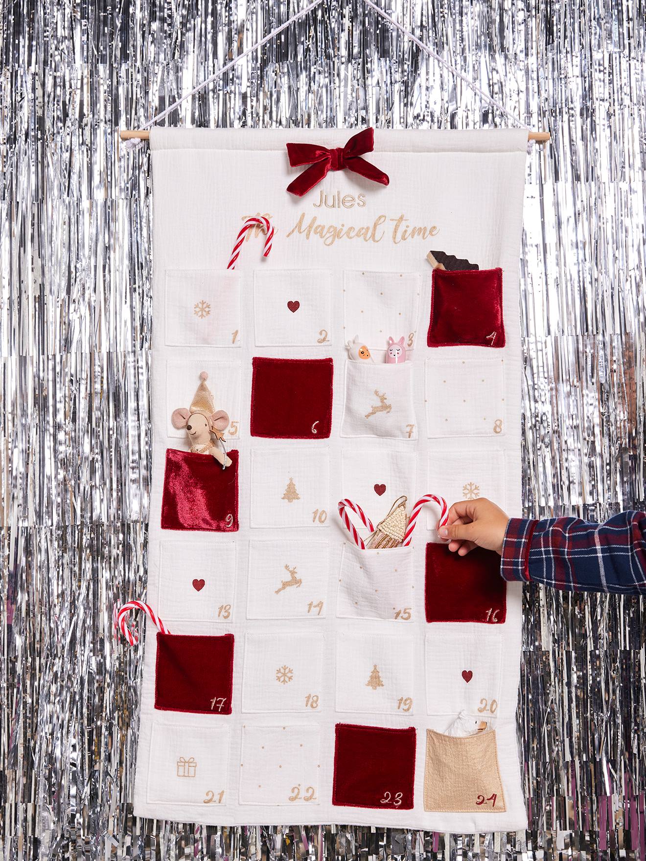 Adventskalender aus Baumwoll-Musselin ENVIE DE FRAISE - Farbe: wollweiß · Modell: 341018900