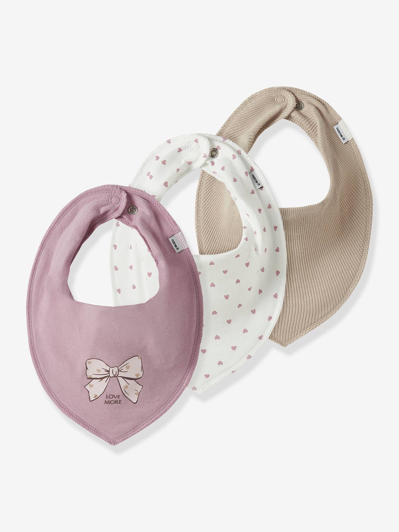 3er-Pack Halstücher/Lätzchen NBFYVETTE Mädchen Baby NAME IT lila