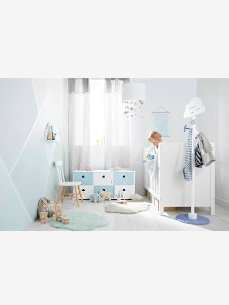 Kinderzimmer Teppich „Wolke“ - blau+hellgrau+senfgelb - 10