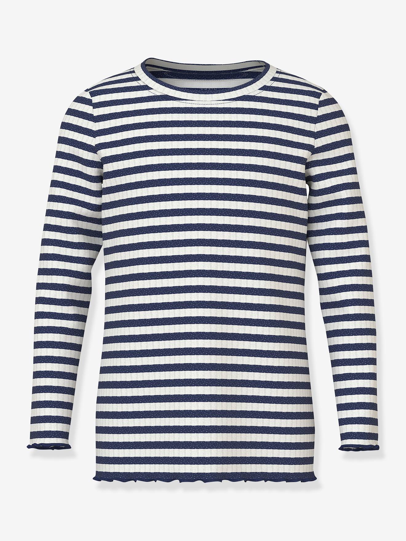 Glitzer-Langarmshirt NMFVEMMA Mädchen NAME IT Slim-Fit blau Gr. 98