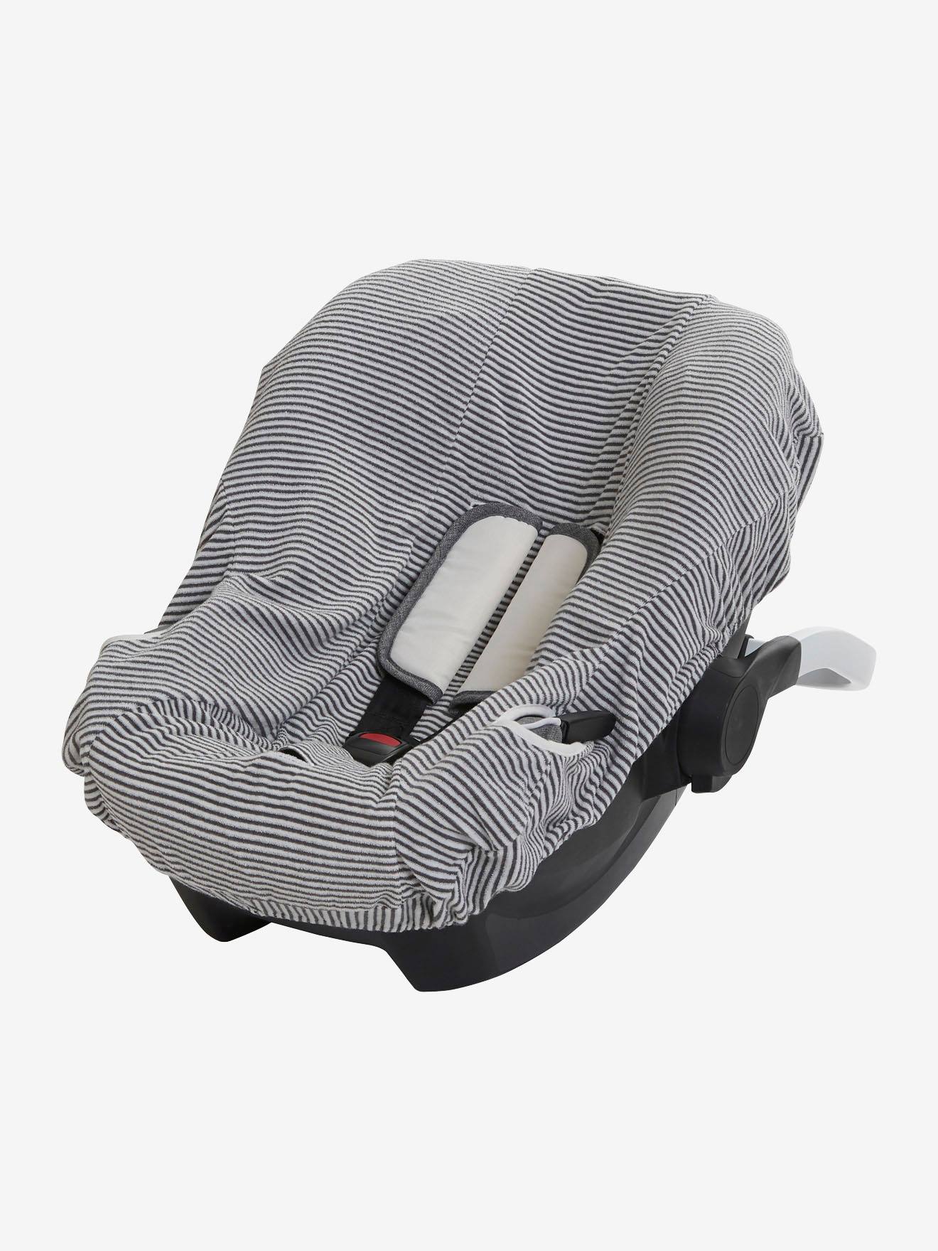 Vertbaudet Schonbezug Für Babyschale Wollweiß Gestreift Einheitsgröße