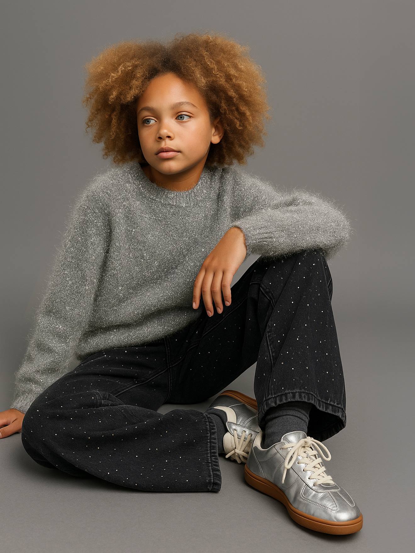 Flauschiger Weihnachts-Pullover Glitzereffekt JONEN