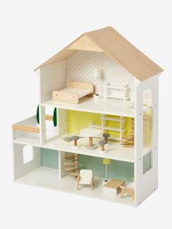 Spielzeug-Spielküchen, Tipis & Kostüme -Haus, Heimwerken und Berufe-Puppenhaus aus Holz FSC®