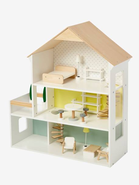 Puppenhaus aus Holz FSC® - weiß/natur - 7
