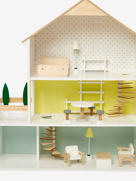 Puppenhaus aus Holz FSC® - weiß/natur - 6