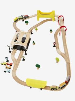 Spielzeug-Miniwelten, Konstruktion & Fahrzeuge-Konstruktionsspiele-Kinder Eisenbahn aus Holz FSC®, 66 Teile