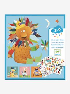 Spielzeug-Kreativität-Sticker, Collagen & Knetmasse-Sticker Bastel-Set „Tiere“ DJECO