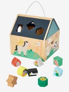 Spielzeug-Baby-Tasten & Greifen-Bauernhof-Steckspiel aus Holz FSC®