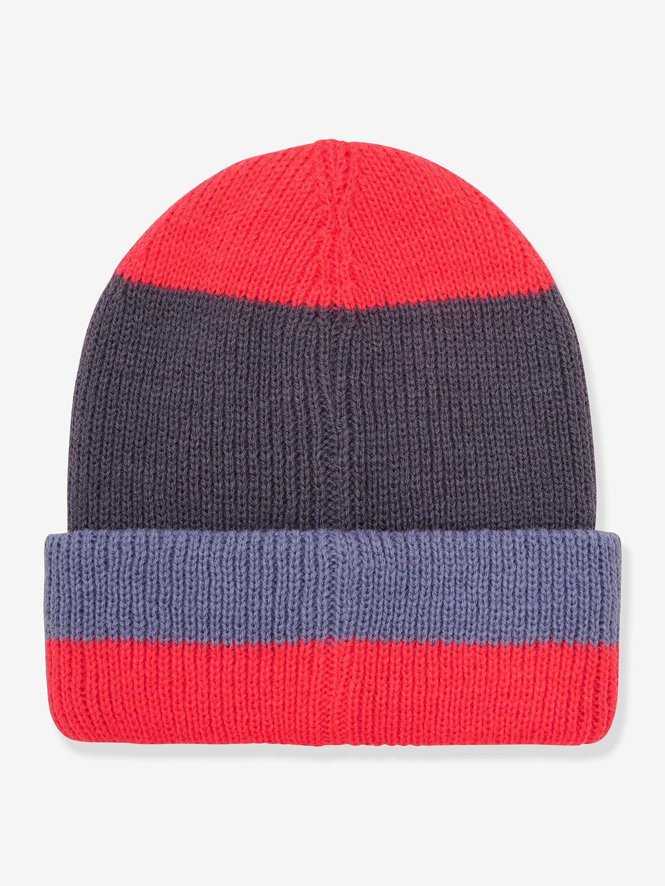 Thumbnail - Strickmütze Kontraststreifen Kinder COLOR KIDS lila