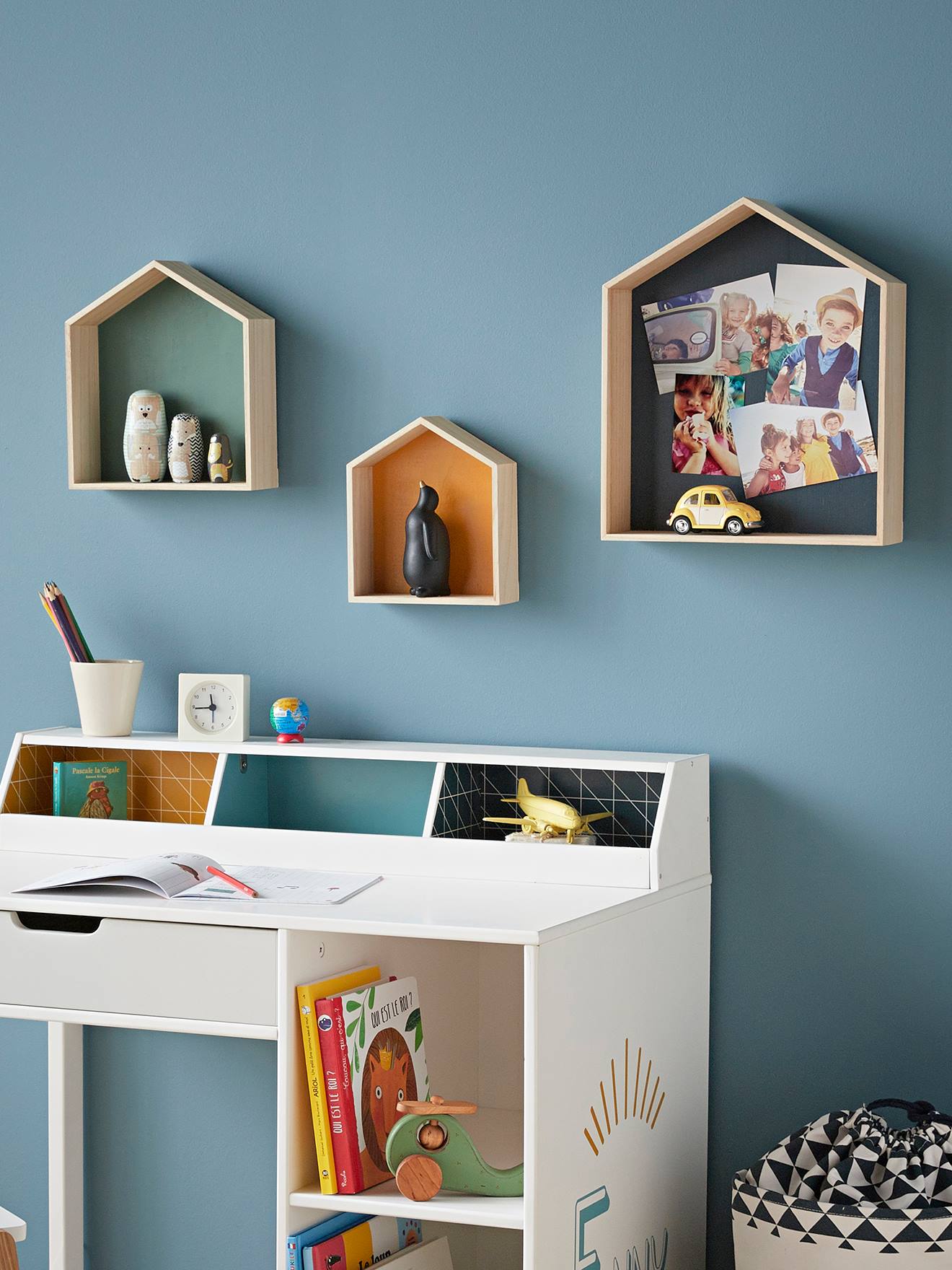 Thumbnail - Kinderzimmer 3er-Set Wandregale in Hausform