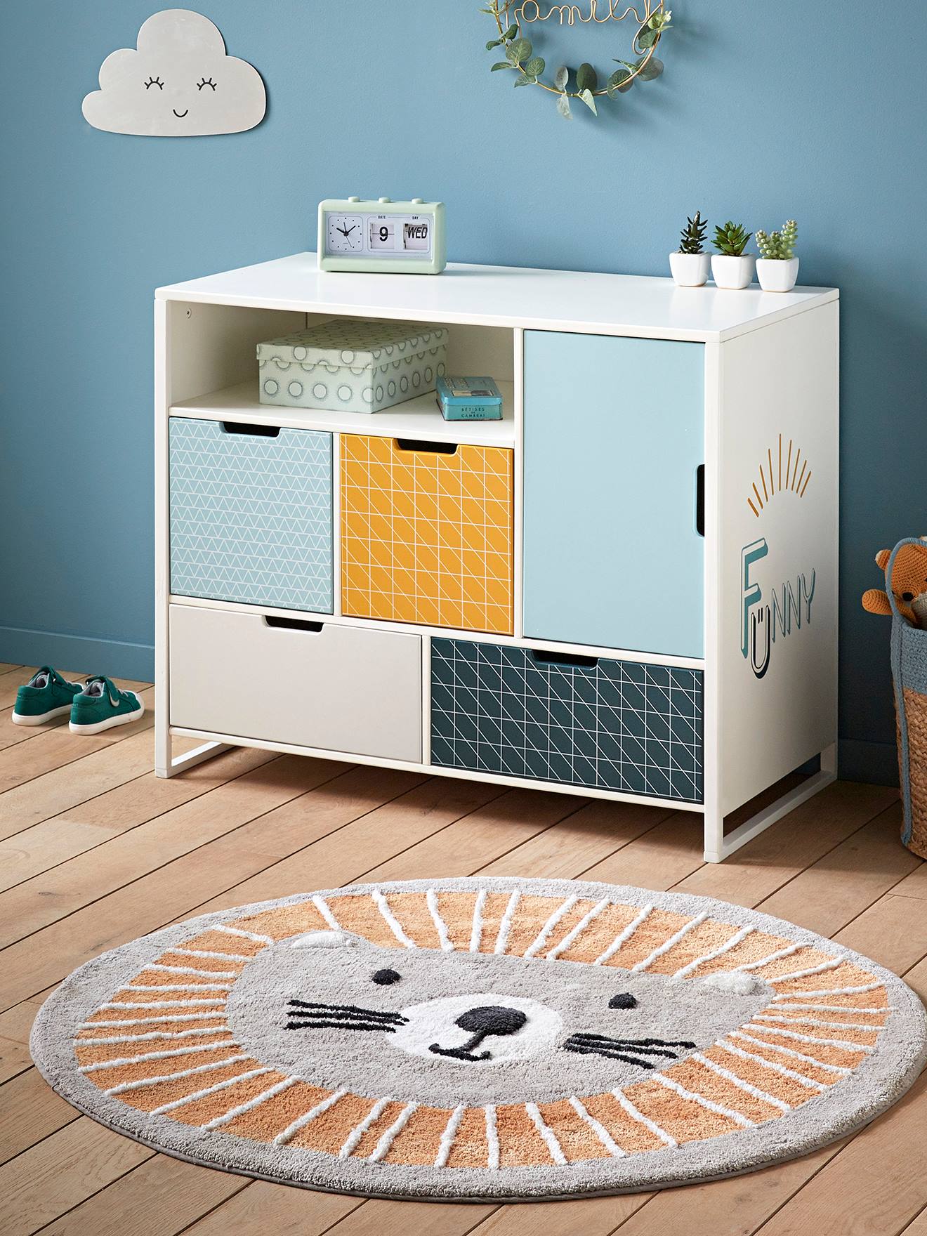 Runder Kinderzimmer Teppich TANSANIA