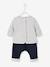 Baby Set aus Sweatshirt und Hose, personalisierbar Oeko-Tex - braun+grau meliert+nachtblau+hellbeige+pfirsich+wollweiß+pfirsich - 14