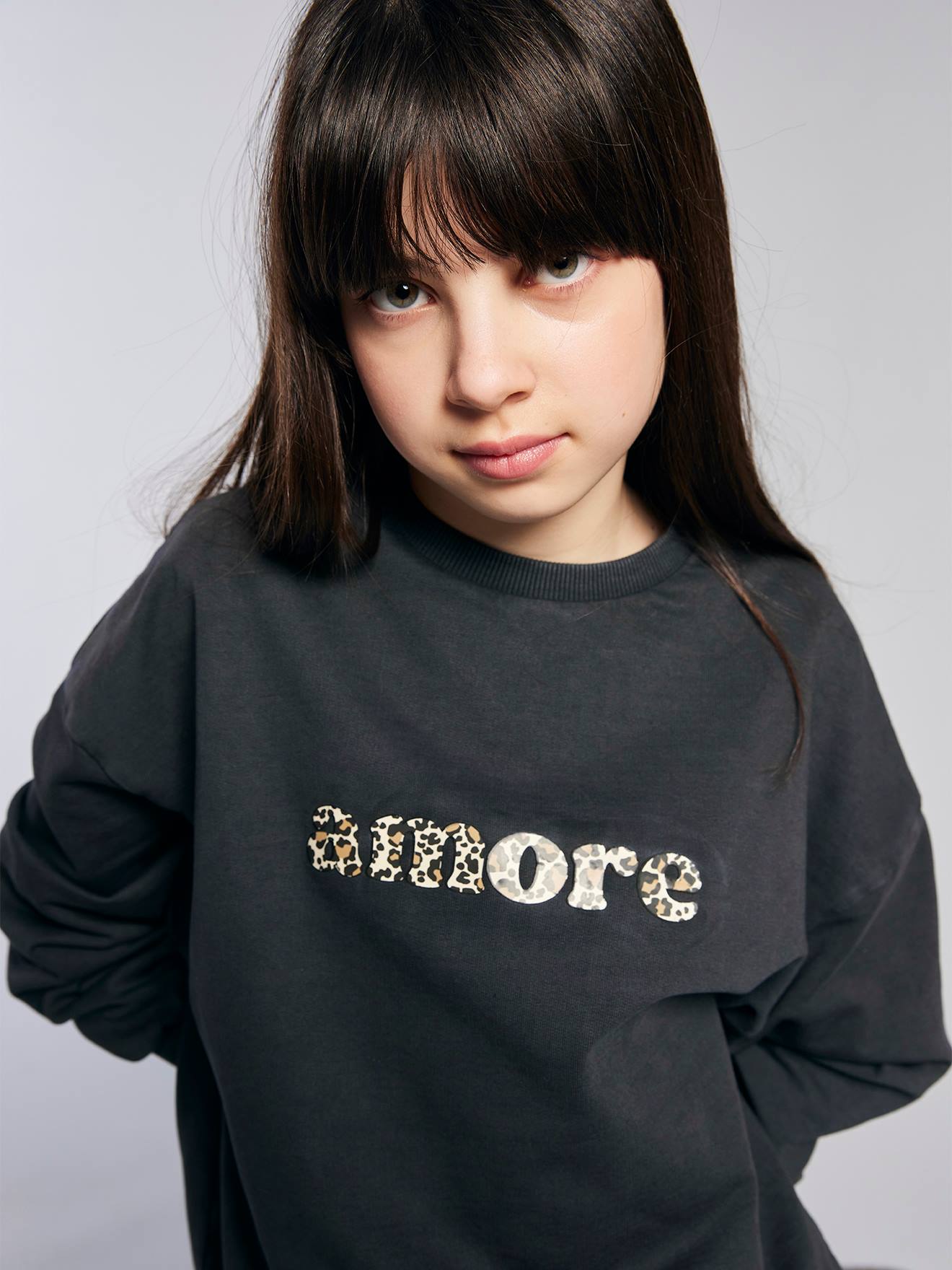 Mädchen Oversized-Sweatshirt mit Leo-Print JONEN