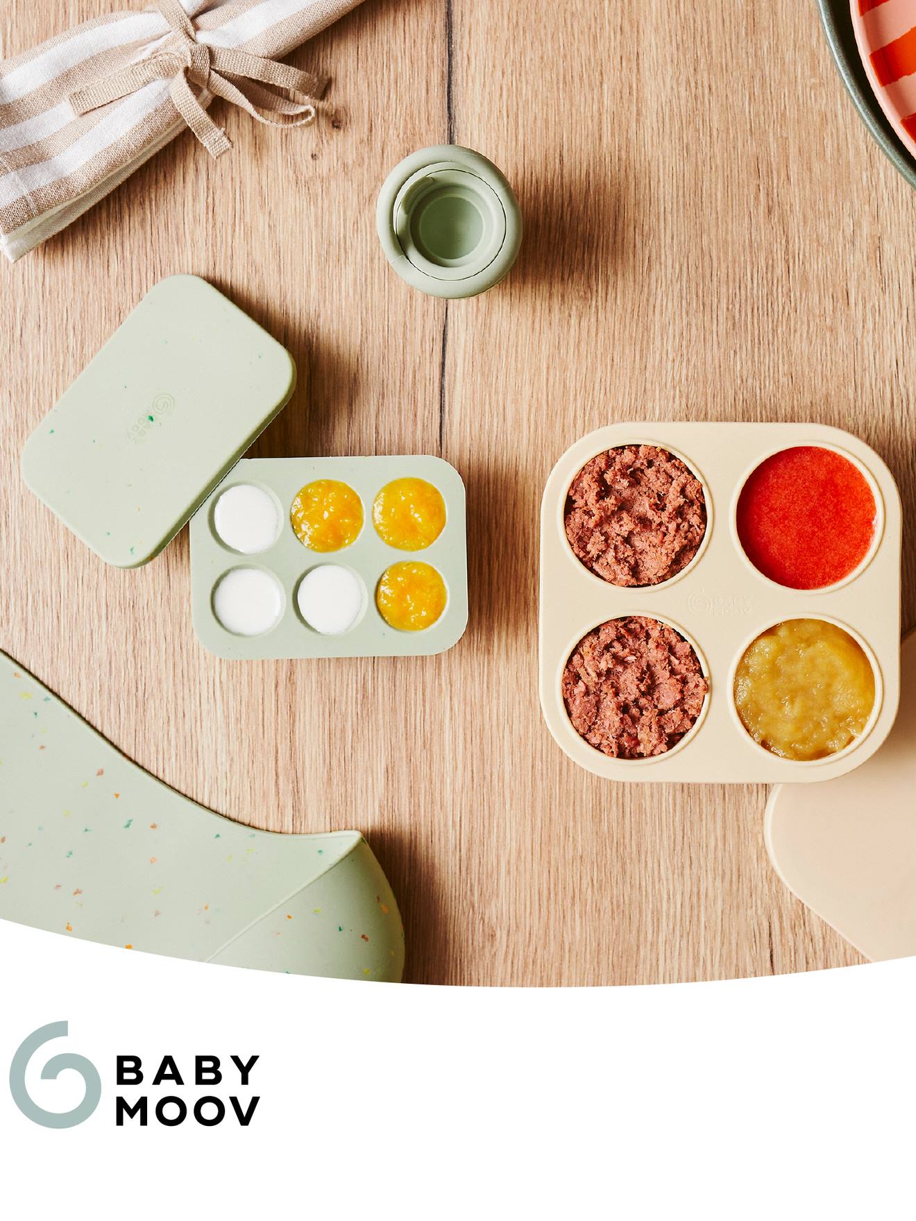Thumbnail - Fruchtsauger & 2 Behälter aus Silikon Baby BABYMOOV
