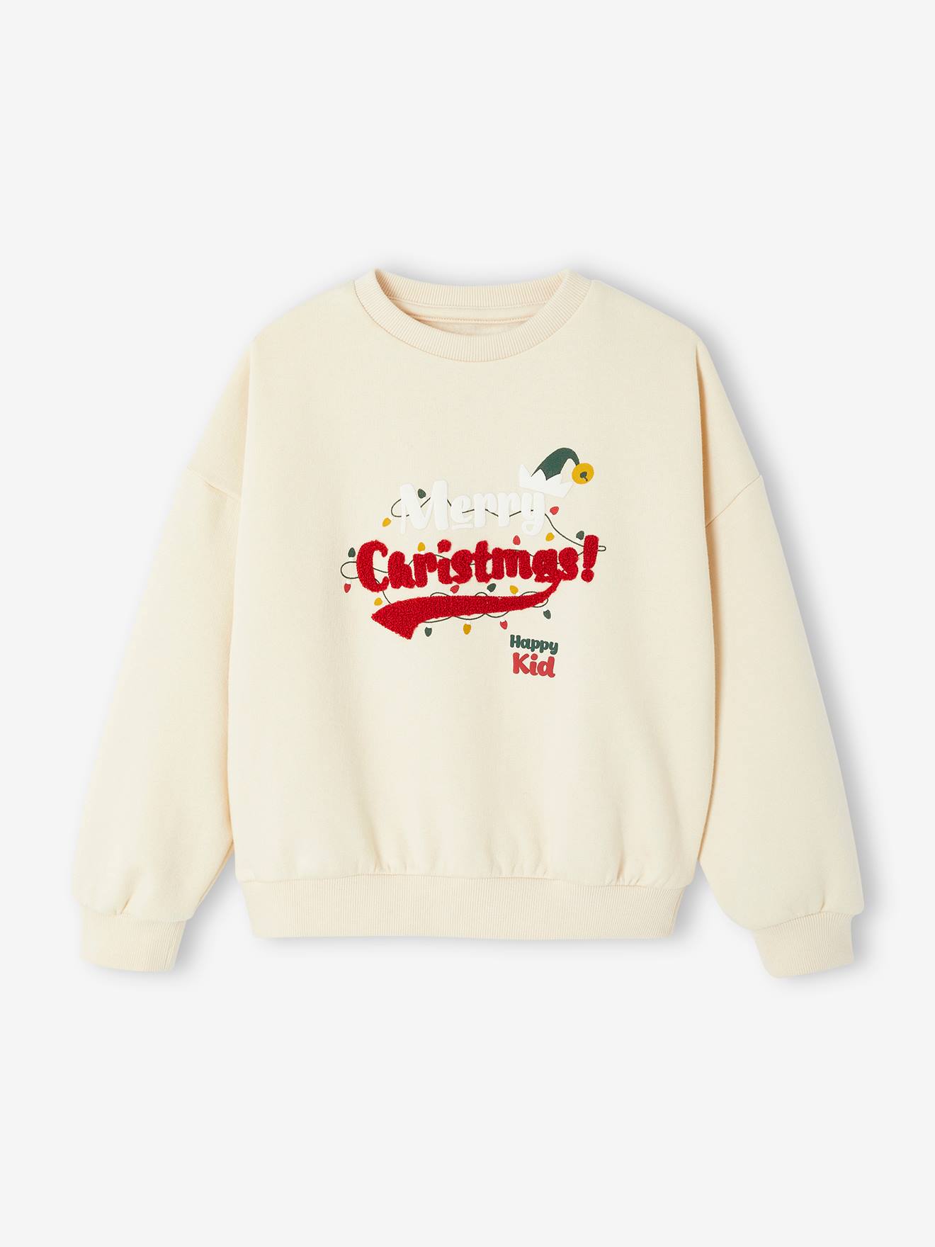 Thumbnail - Kinder Sweatshirt HAPPY KID Familien-Capsule für Weihnachten vanille