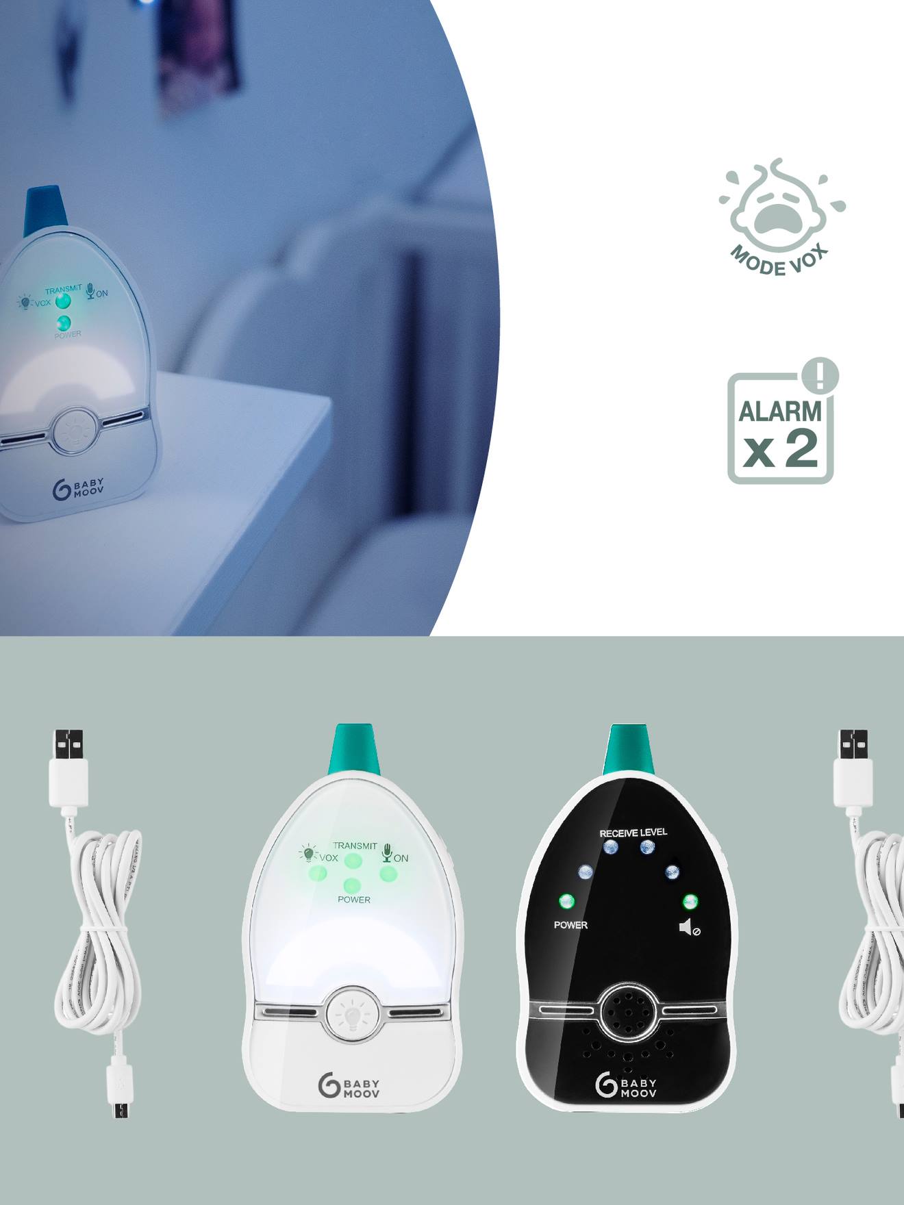 Thumbnail - Babyphon EASY CARE mit Nachtlicht BABYMOOV