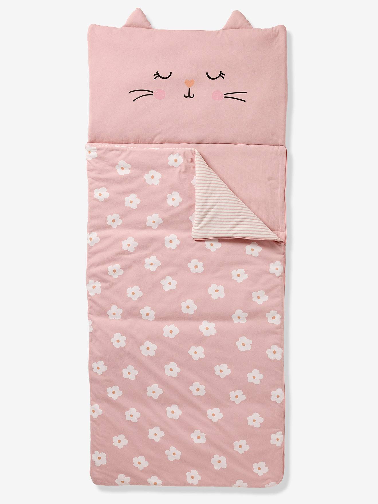 Vertbaudet Schlafsack Kinder Blumenkatze Rosa Bedruckt Einheitsgröße