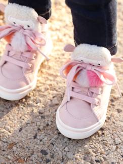 Kinderschuhe-Babyschuhe-Babyschuhe Mädchen-Sneakers-Mädchen High Sneakers für Babys, 3 Pompons