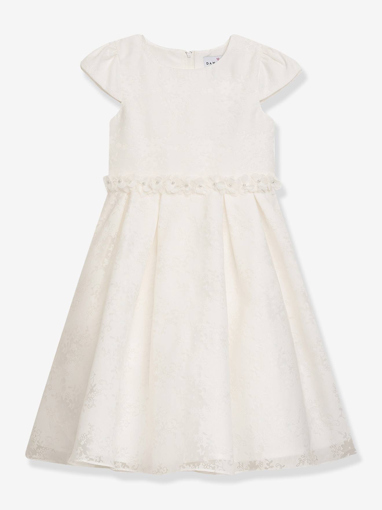 Festkleid DMILLA mit Blumenband Mädchen, Kommunion DANAMADE wollweiß Gr. 146