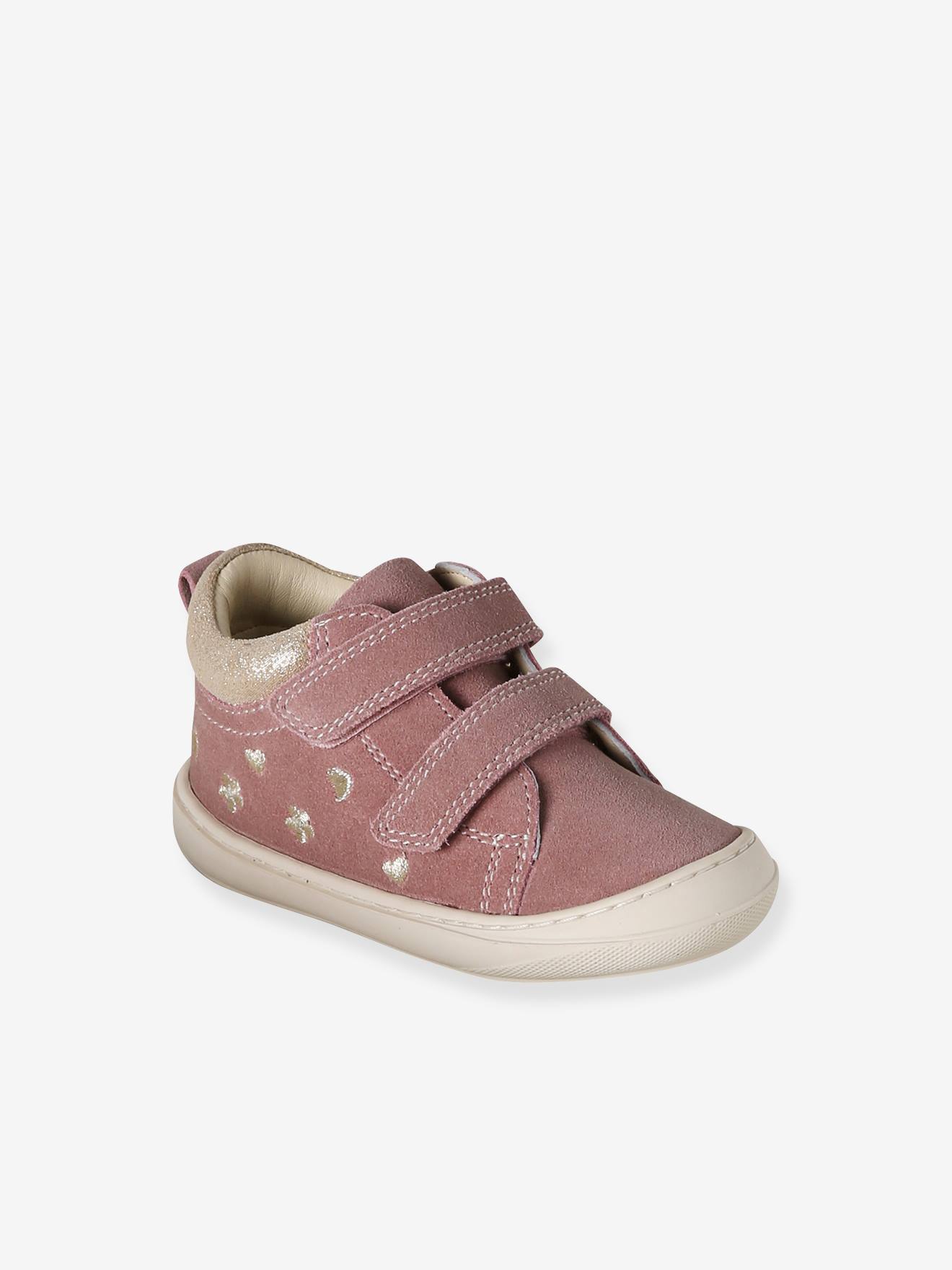 Baby Leder-Lauflernschuhe mit Klettverschluss rosa Gr. 22 von vertbaudet