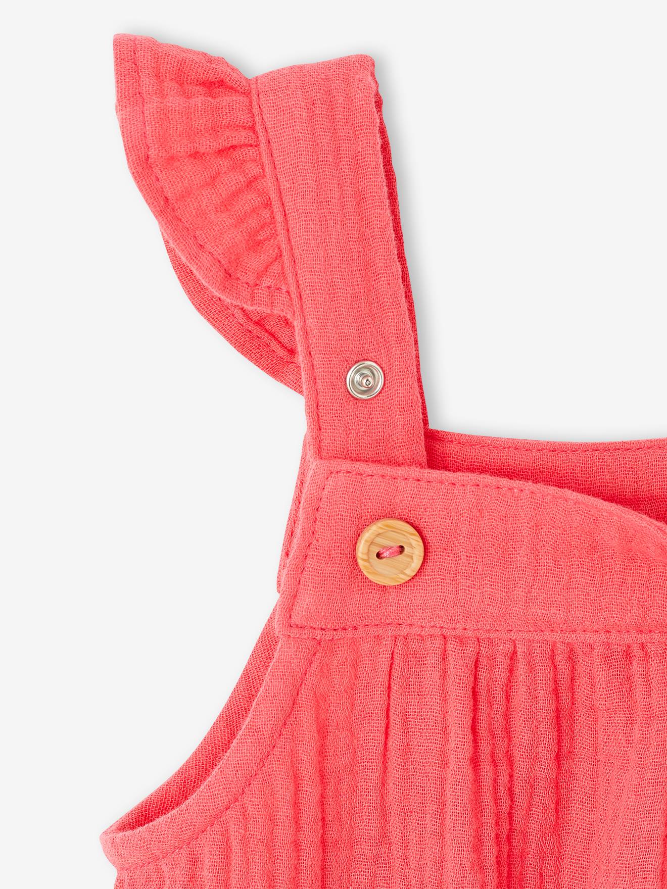 Thumbnail - Kurzer Musselin-Overall Mädchen Baby