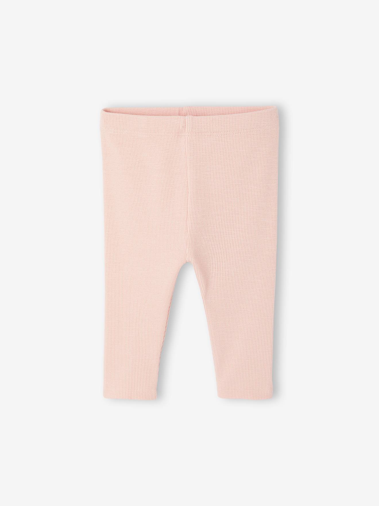 Bio-Kollektion: Baby Leggings aus Rippjersey BASIC rosa Gr. 104 von vertbaudet